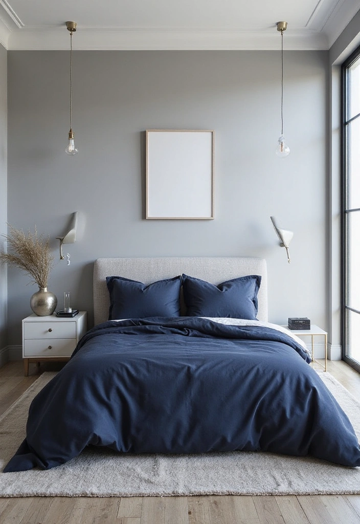 15 Stunning Blue Bedroom Decor Ideas That Will Transform Your Space into a Tranquil Oasis! - 8. Blue and Gray Harmony