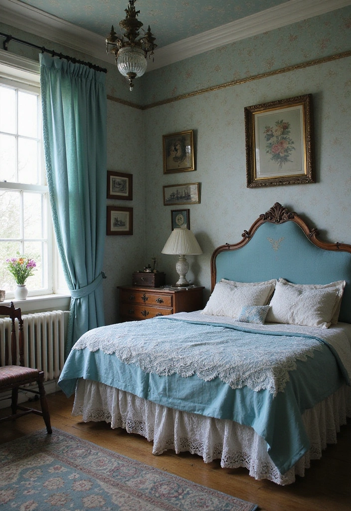 15 Stunning Blue Bedroom Decor Ideas That Will Transform Your Space into a Tranquil Oasis! - 9. Vintage Blue Decor