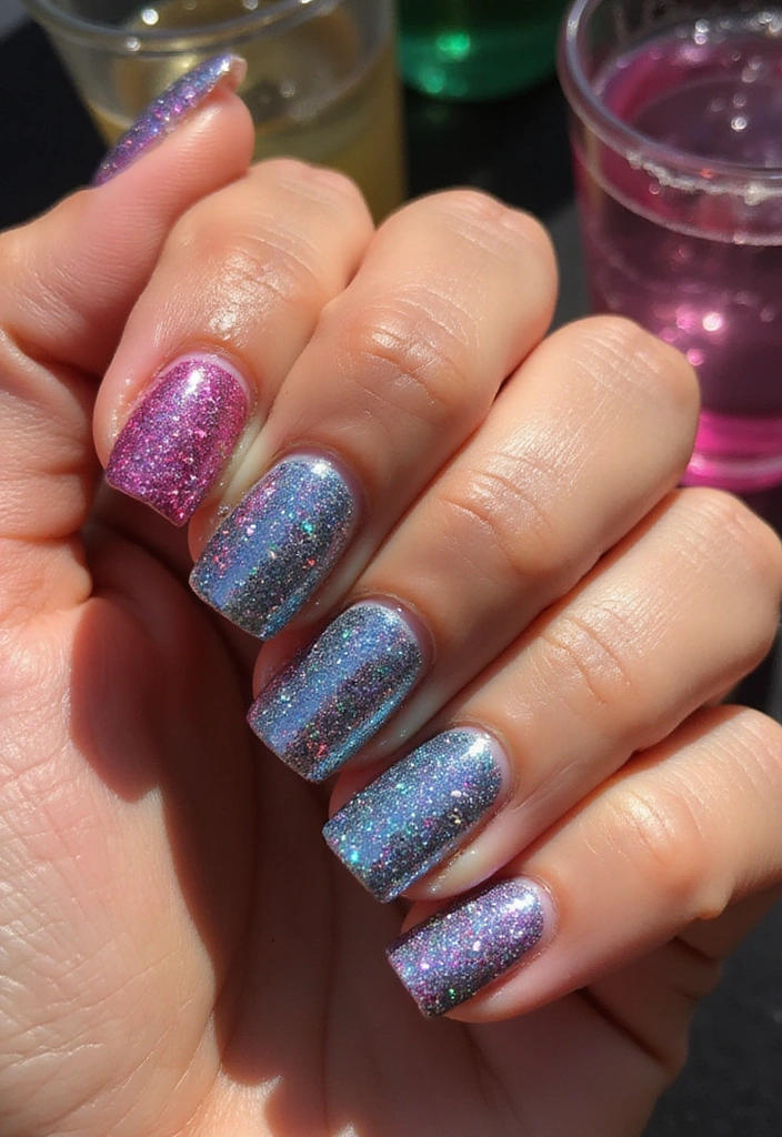 15 Stunning Bright Summer Nails That'll Make You the Envy of Every Beach Party! - 10. Glitter Bomb