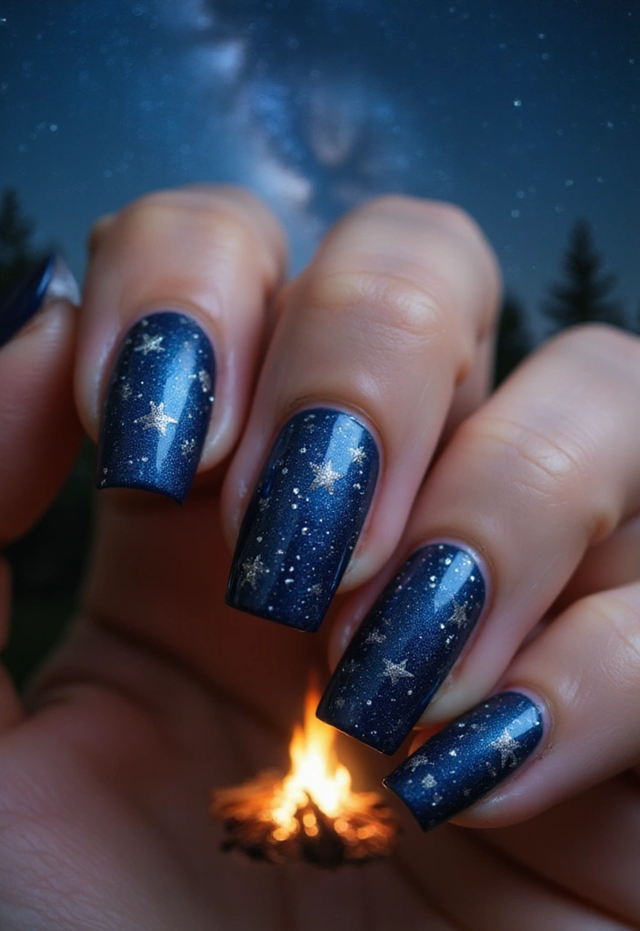 15 Stunning Bright Summer Nails That'll Make You the Envy of Every Beach Party! - 15. Starry Night