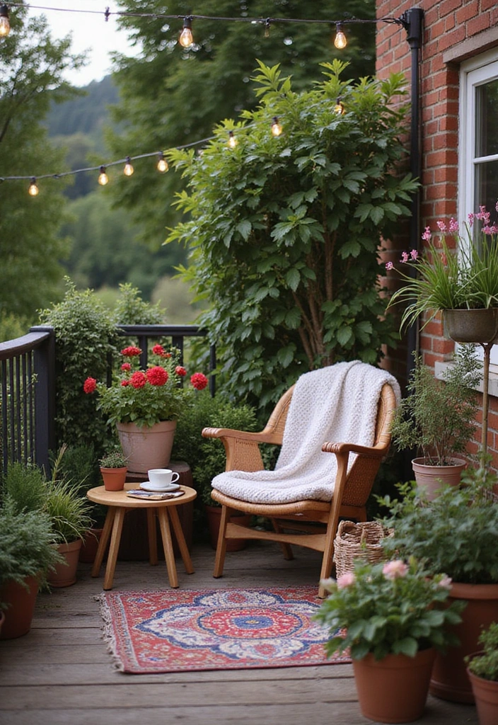 15 Stunning Terrace Garden Designs That'll Transform Your Space Into a Green Oasis! - 1. Cozy Corner Retreat