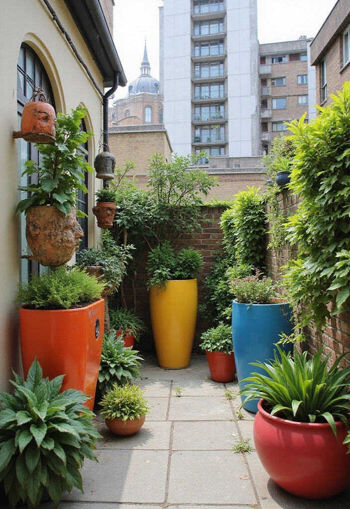 15 Stunning Terrace Garden Designs That'll Transform Your Space Into a Green Oasis! - 15. Artistic Vertical Planters