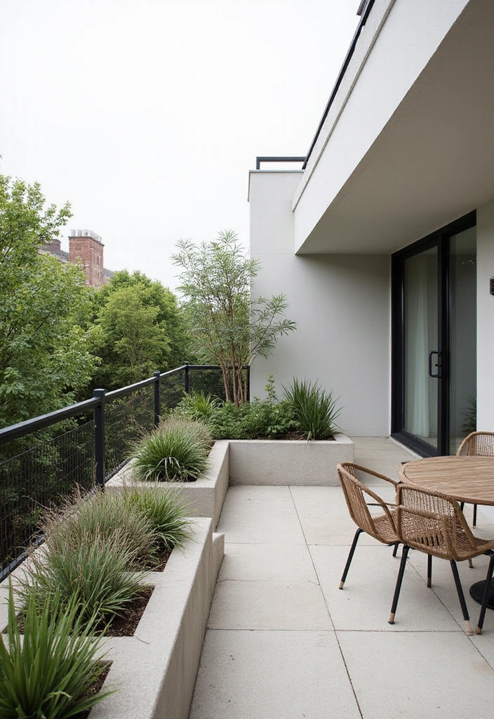 15 Stunning Terrace Garden Designs That'll Transform Your Space Into a Green Oasis! - 9. Modern Minimalism