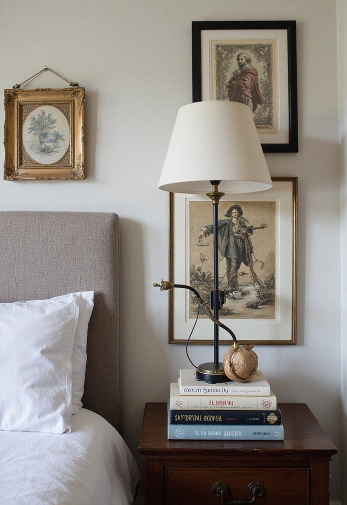 18 Luxury Bedside Table Ideas That’ll Make Your Bedroom Feel Like a Five-Star Hotel! - 8. Artful Arrangement