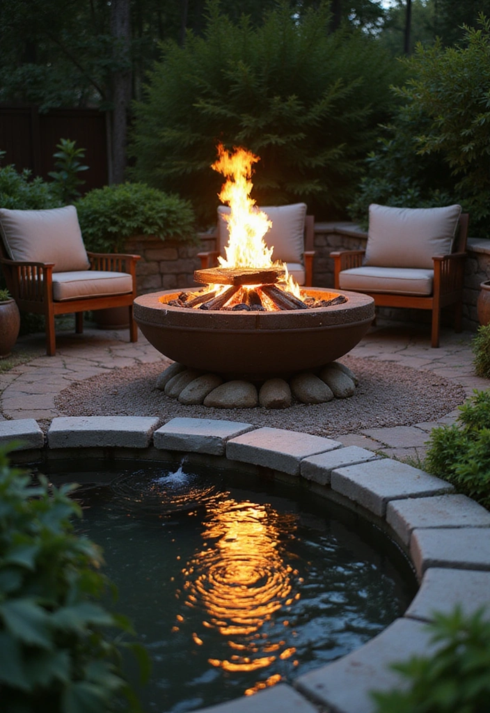 10 DIY Fire Pit Ideas That Will Transform Your Backyard into a Cozy Oasis! - 10. Fire Pit with a Water Feature