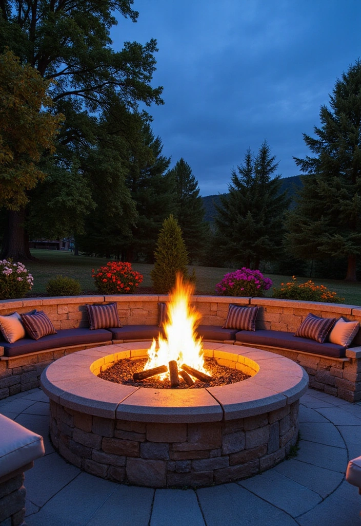 10 DIY Fire Pit Ideas That Will Transform Your Backyard into a Cozy Oasis! - 6. Fire Pit with a Seating Wall