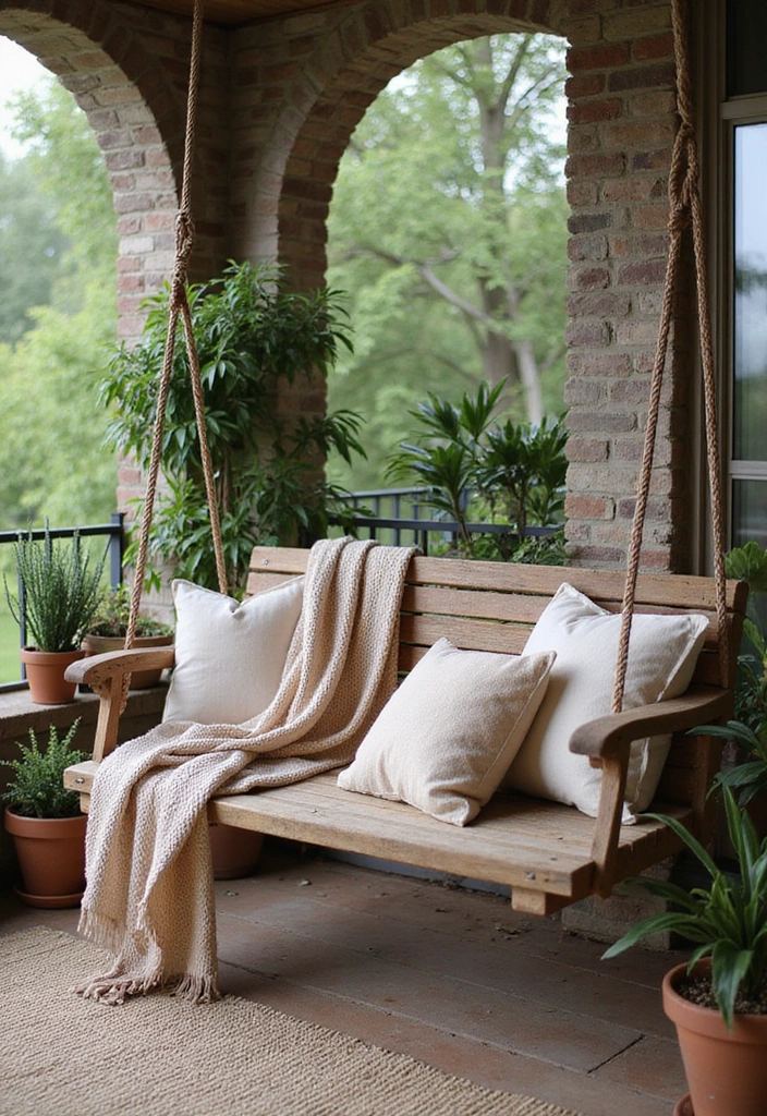 10 Romantic Balcony Swing Ideas That Will Ignite the Spark in Your Home! - 2. Rustic Wooden Swing