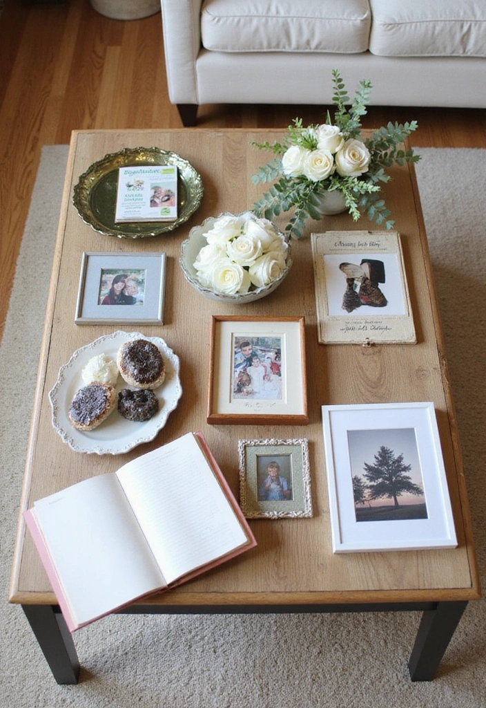 10 Seasonal Coffee Table Decor Ideas That Will Wow Your Guests All Year Round! - 10. Personal Gallery: Showcase Your Memories