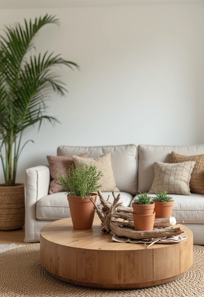 10 Seasonal Coffee Table Decor Ideas That Will Wow Your Guests All Year Round! - 9. Nature's Touch: Organic and Earthy