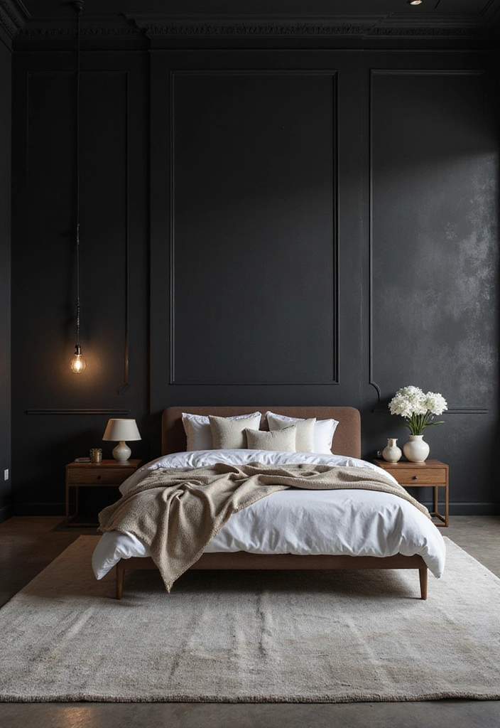 10 Stunning Black Bedroom Decor Ideas That Will Make You Want to Redecorate NOW! - 3. Artistic Black Wall Murals