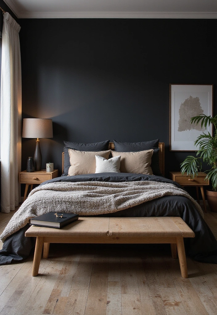 10 Stunning Black Bedroom Decor Ideas That Will Make You Want to Redecorate NOW! - 5. Cozy Black and Warm Neutrals