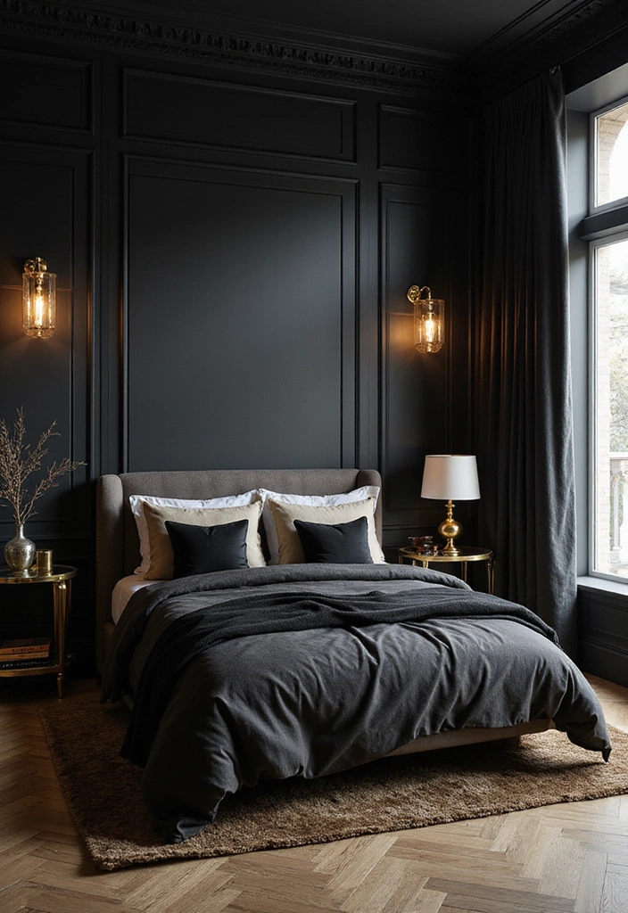 10 Stunning Black Bedroom Decor Ideas That Will Make You Want to Redecorate NOW! - 6. Elegant Black and Gold Accents