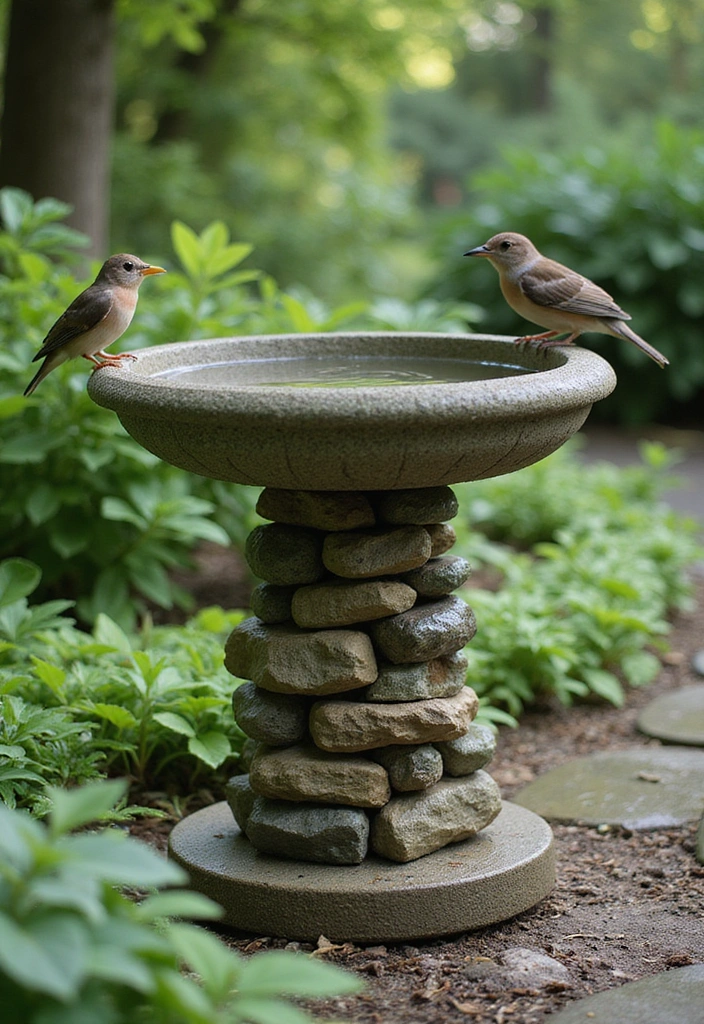 10 Stunning DIY Bird Bath Ideas You Can Make This Weekend (Your Backyard Will Thank You!) - 1. Classic Stone Bird Bath