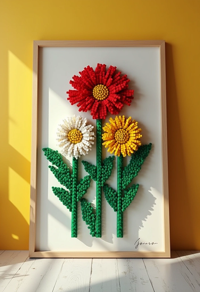 10 Stunning Lego Flower Display Ideas That Will Transform Your Home Decor! - 5. Colorful Wall Art