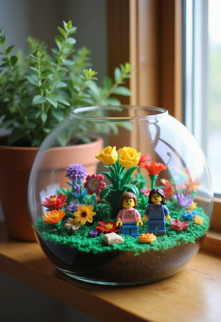 10 Stunning Lego Flower Display Ideas That Will Transform Your Home Decor! - 7. Lego Terrariums