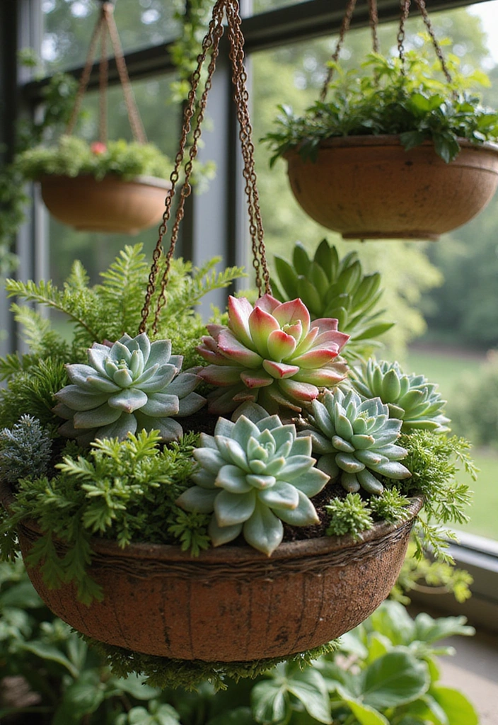 10 Stunning Outdoor Hanging Baskets to Elevate Your Garden Game (You Won't Believe #5!) - 2. Succulent Sensation