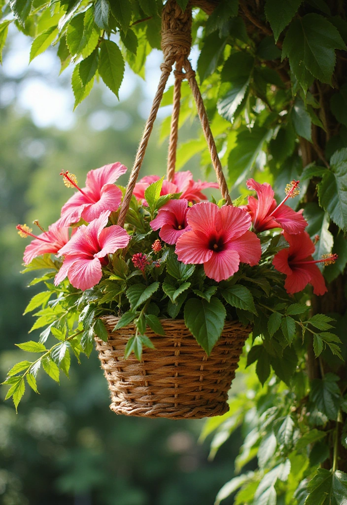 10 Stunning Outdoor Hanging Baskets to Elevate Your Garden Game (You Won't Believe #5!) - 4. Tropical Vibes