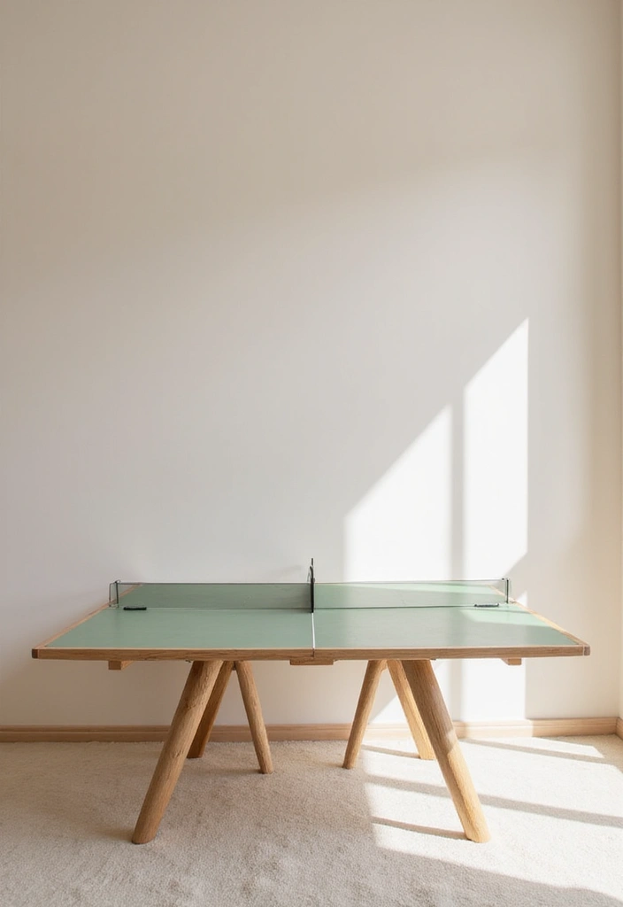 10 Stunning Painted Pong Table Ideas That Will Transform Your Game Room! - 10. Minimalist Chic