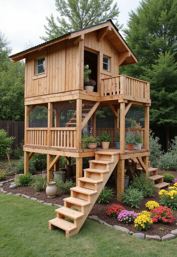 10 Stunning Pallet Chicken Coop Ideas That Will Transform Your Backyard (You Won't Believe #6!) - 9. The Multi-Level Coop