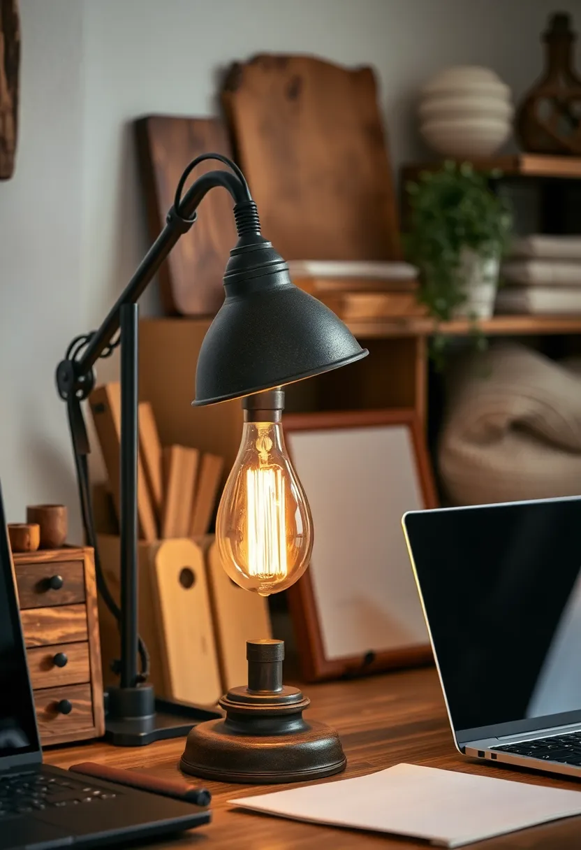 10 Stunning Study Table Lamps That Will Light Up Your Work Life (You'll Love #4!) - 2. Rustic Charm: The Vintage-Inspired Lamp
