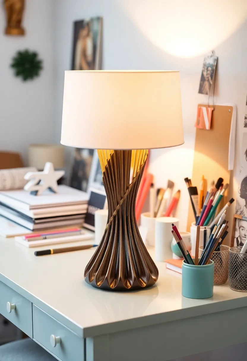 10 Stunning Study Table Lamps That Will Light Up Your Work Life (You'll Love #4!) - 7. Artistic Flair: The Sculptural Lamp