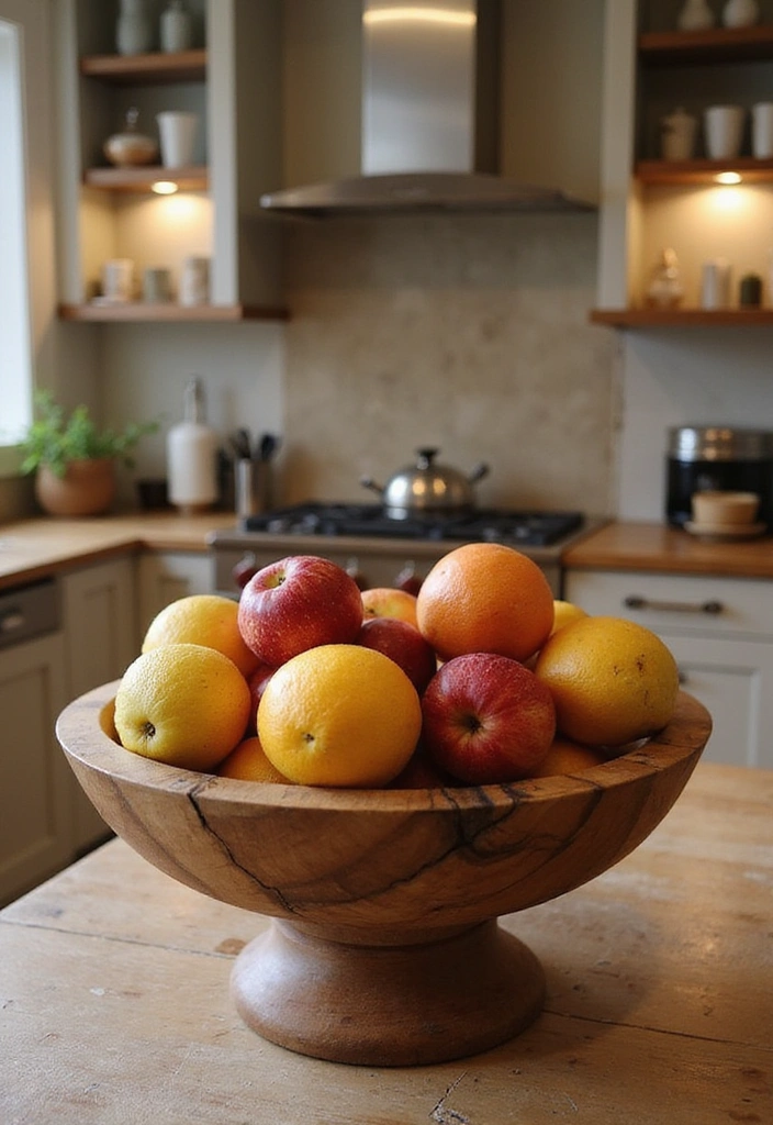 10 Stunning Wooden Kitchen Decor Ideas That Will Transform Your Space! - 10. Wooden Decorative Bowls