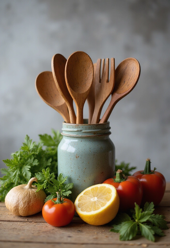 10 Stunning Wooden Kitchen Decor Ideas That Will Transform Your Space! - 5. Wooden Utensils and Cookware