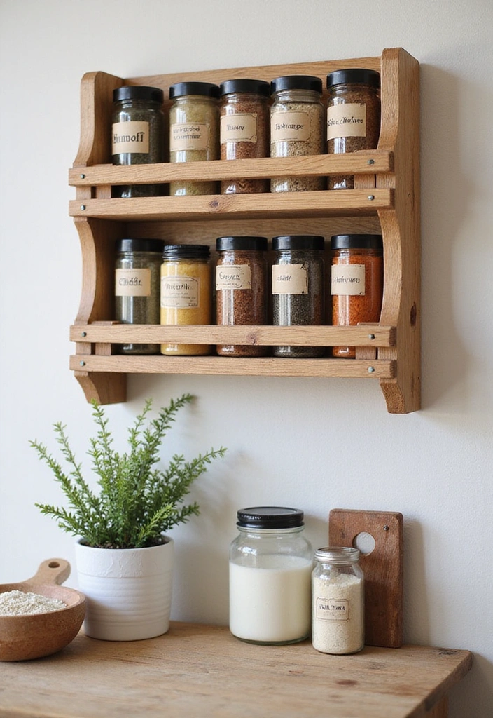 10 Stunning Wooden Kitchen Decor Ideas That Will Transform Your Space! - 9. Wooden Spice Racks