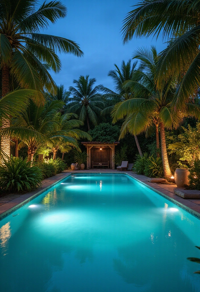 11 Stunning Spool Pool Landscaping Ideas That Will Make Your Neighbors Envy You! - 1. Tropical Paradise with Palms