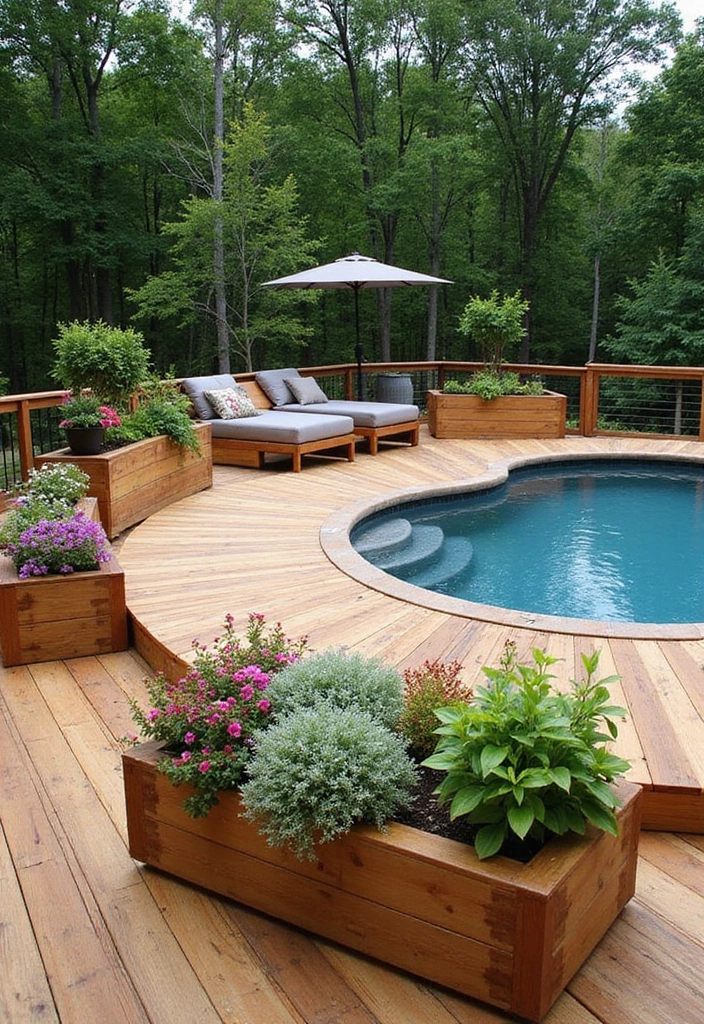 11 Stunning Spool Pool Landscaping Ideas That Will Make Your Neighbors Envy You! - 9. Elevated Deck Design