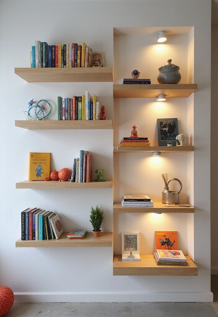 12 Adorable Kids' Bookshelf Ideas That'll Spark Imagination (You Won't Believe #7!) - 4. Floating Shelves Adventure