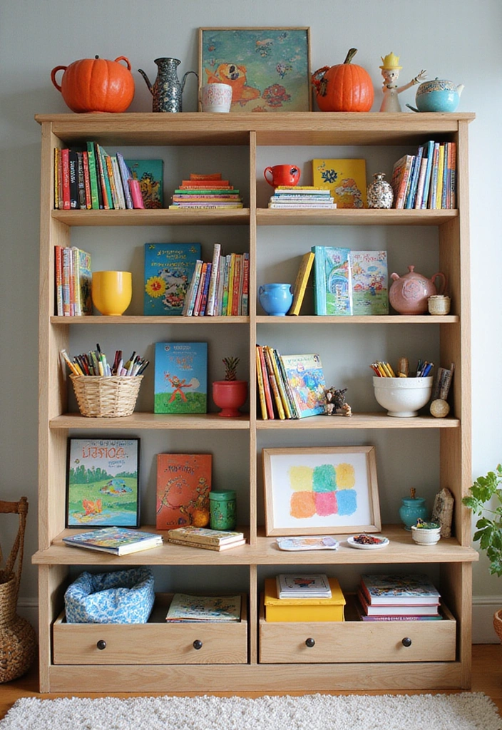 12 Adorable Kids' Bookshelf Ideas That'll Spark Imagination (You Won't Believe #7!) - 8. Artful Bookshelves