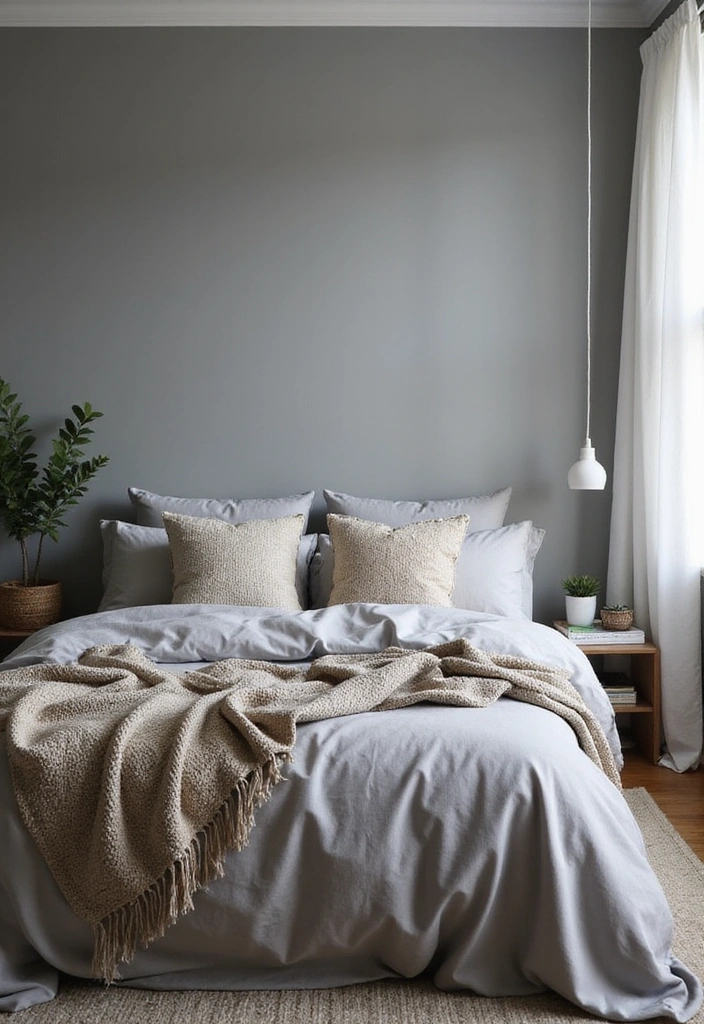 12 Boho Gray Bedroom Decor Hacks That Create an Inviting Oasis (You’ll Love #5!) - 1. Layering Textiles for Depth
