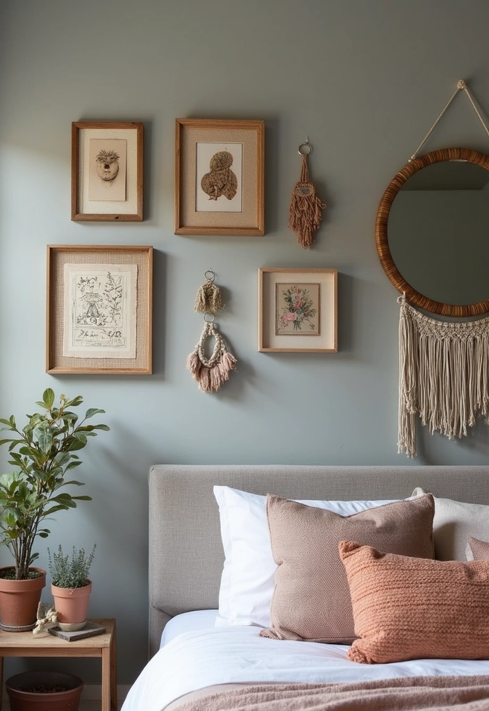 12 Boho Gray Bedroom Decor Hacks That Create an Inviting Oasis (You’ll Love #5!) - 4. Wall Art That Speaks