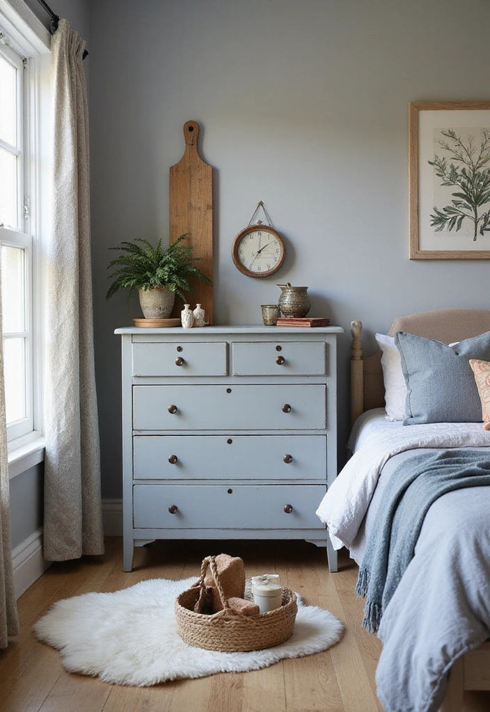 12 Boho Gray Bedroom Decor Hacks That Create an Inviting Oasis (You’ll Love #5!) - 6. Vintage and Thrifted Finds