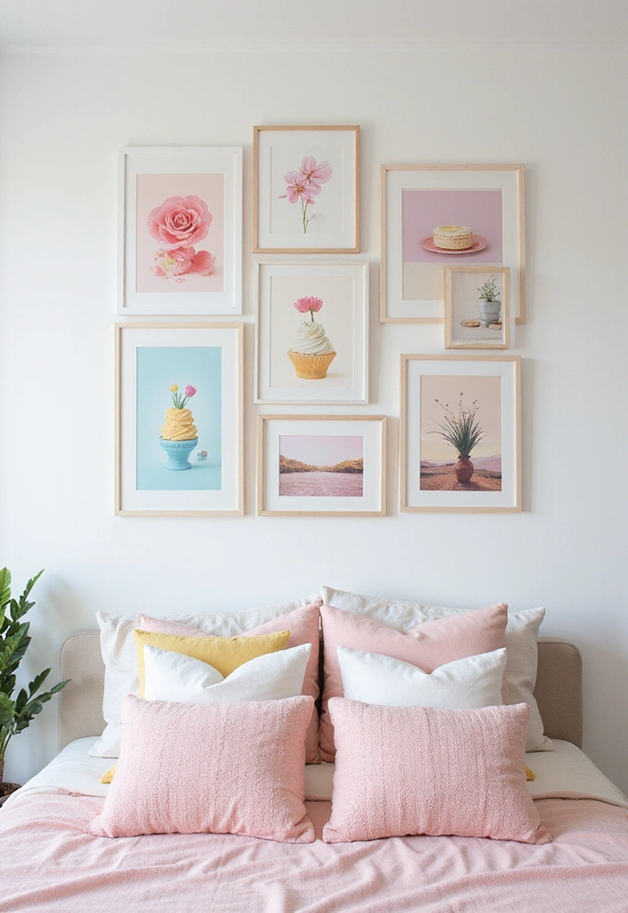 12 Budget-Friendly Pastel Bedroom Accessories That'll Elevate Your Decor Game! - 3. Pastel Wall Art