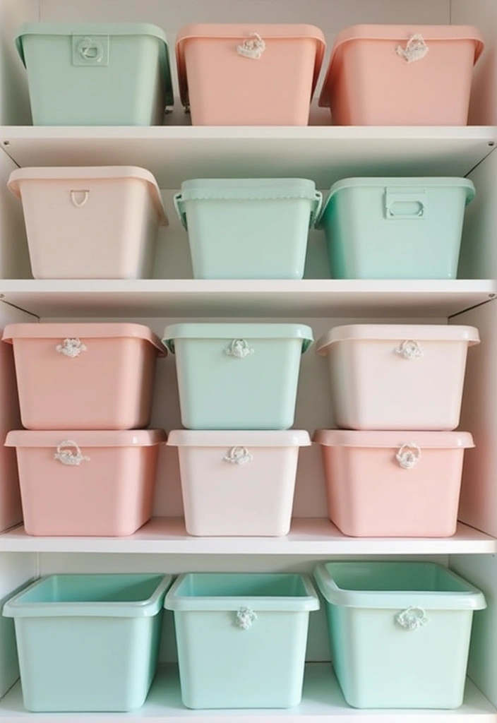 12 Budget-Friendly Pastel Bedroom Accessories That'll Elevate Your Decor Game! - 7. Pastel Storage Bins