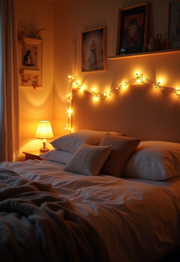 12 Cozy Bedroom Decor Vision Boards That'll Make You Feel Right at Home! - 9. Warm and Inviting Lights