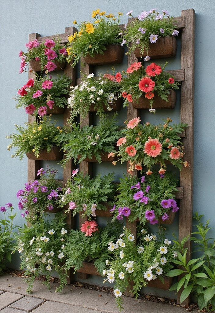 12 DIY Flower Beds You Can Create This Weekend (Your Garden Will Thank You!) - 11. Vertical Flower Garden
