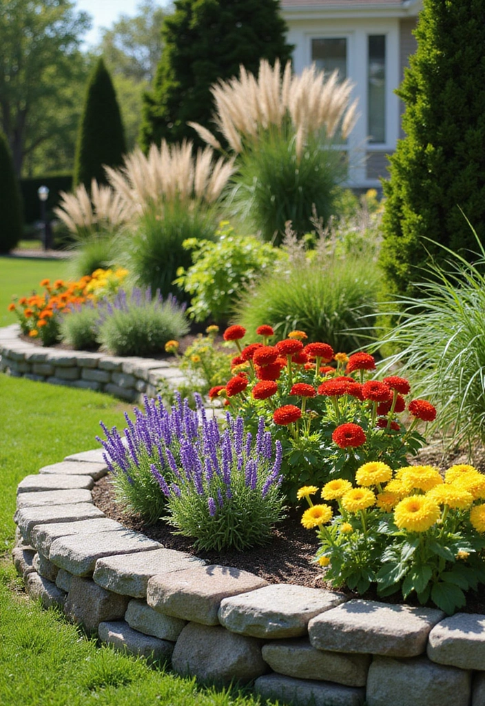 12 DIY Flower Beds You Can Create This Weekend (Your Garden Will Thank You!) - 3. Stone-Edged Flower Bed