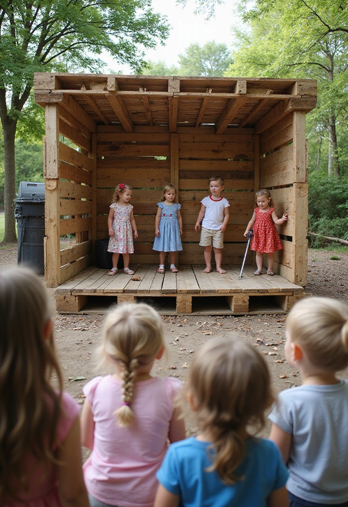12 Enchanting Kids Summer Play Area Ideas That Will Spark Imagination! - 10. Creative Stage for Performances