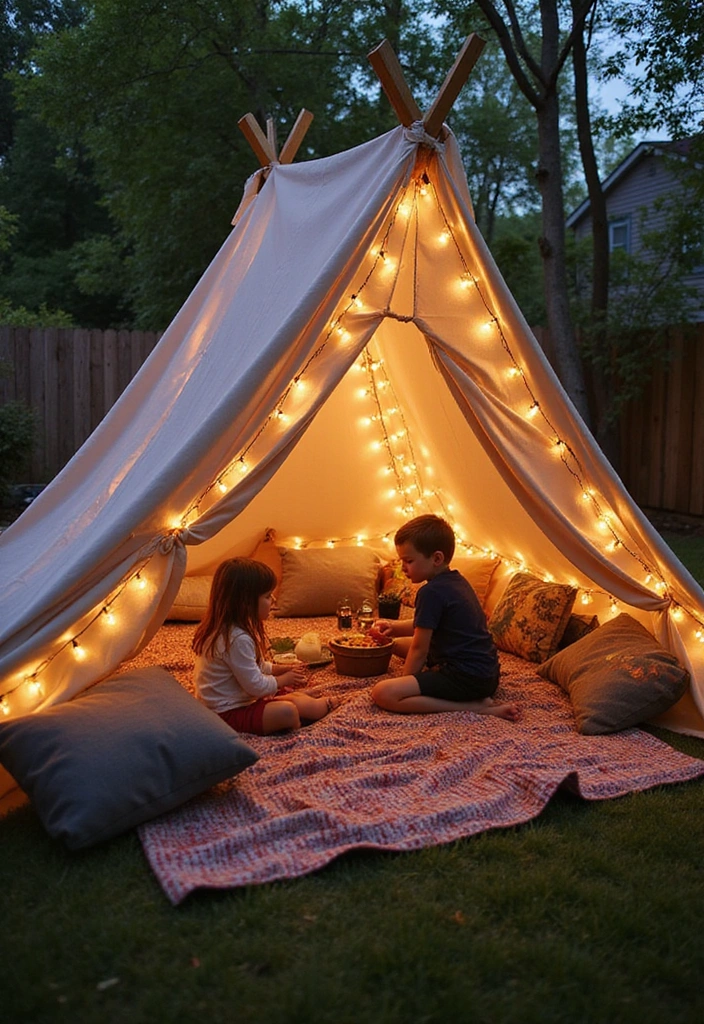 12 Enchanting Kids Summer Play Area Ideas That Will Spark Imagination! - 12. Adventure Forts and Tents