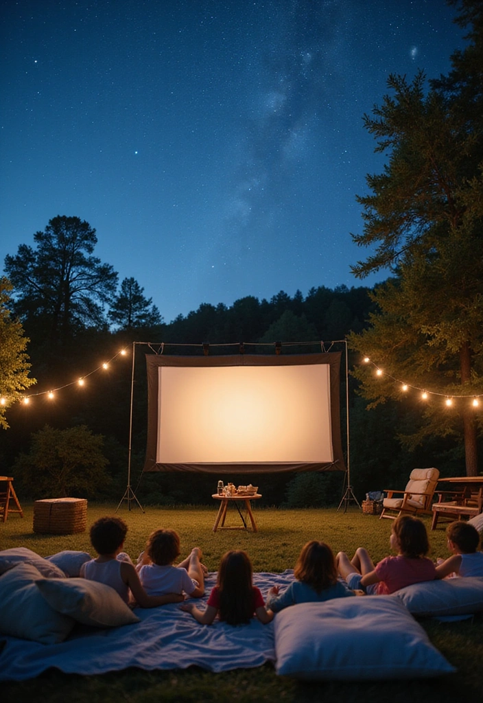 12 Enchanting Kids Summer Play Area Ideas That Will Spark Imagination! - 9. Outdoor Movie Night