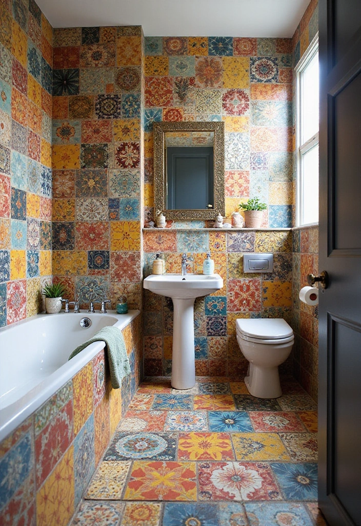 12 Essential Bathroom Furnishings That'll Elevate Your Space (You’ll Love #3!) - 9. Bold Tile Choices