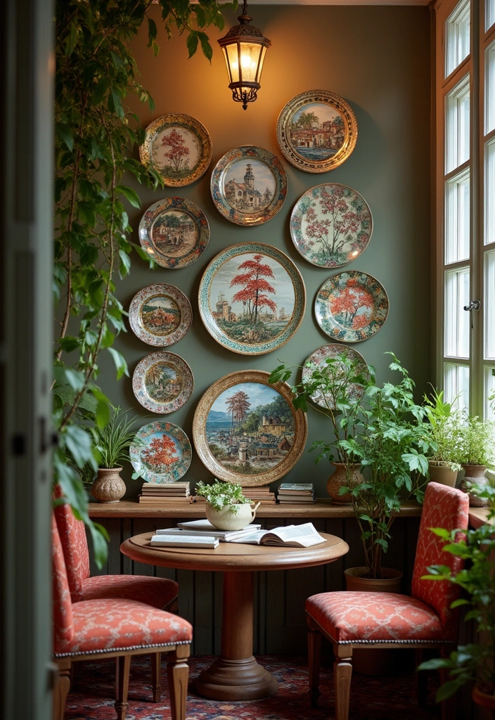 12 Stunning Ways to Showcase Your Tiffany Plates That Will Leave Everyone in Awe! - 12. Create a Cozy Nook with Tiffany Plates