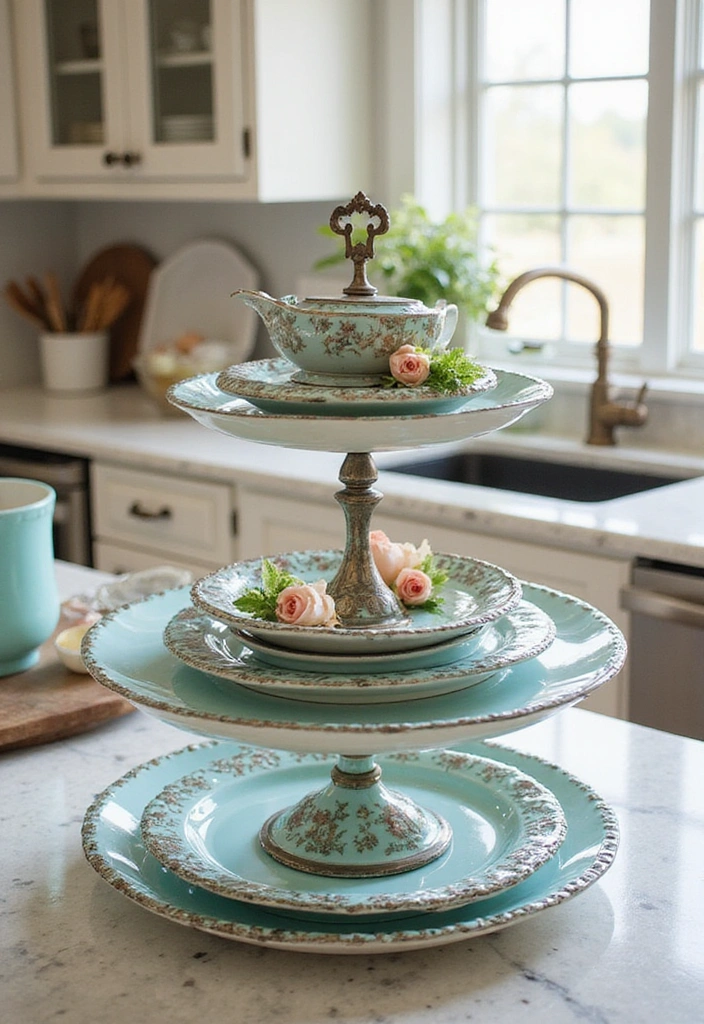 12 Stunning Ways to Showcase Your Tiffany Plates That Will Leave Everyone in Awe! - 5. Nesting Platters for a Charming Display