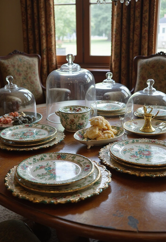 12 Stunning Ways to Showcase Your Tiffany Plates That Will Leave Everyone in Awe! - 7. Glass Domes for a Touch of Sophistication