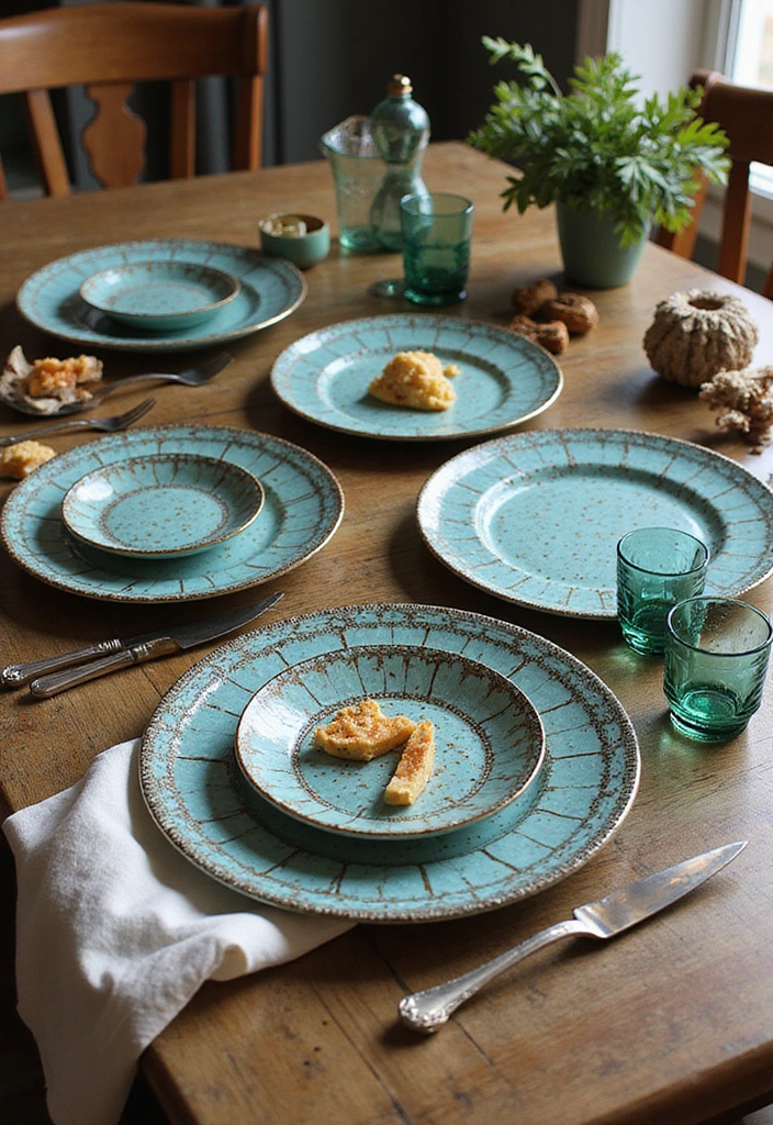 12 Stunning Ways to Showcase Your Tiffany Plates That Will Leave Everyone in Awe! - 9. Layered Tabletops for Depth and Interest