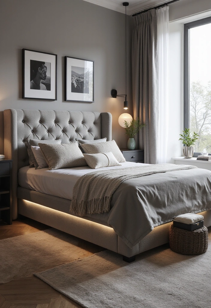 12 Trendy Gray Bedroom Furniture Pieces You Didn't Know You Needed (Check Out #3!) - 1. Sleek Gray Platform Bed