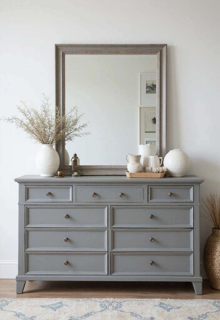 12 Trendy Gray Bedroom Furniture Pieces You Didn't Know You Needed (Check Out #3!) - 10. Gray Dressers with Mirrors